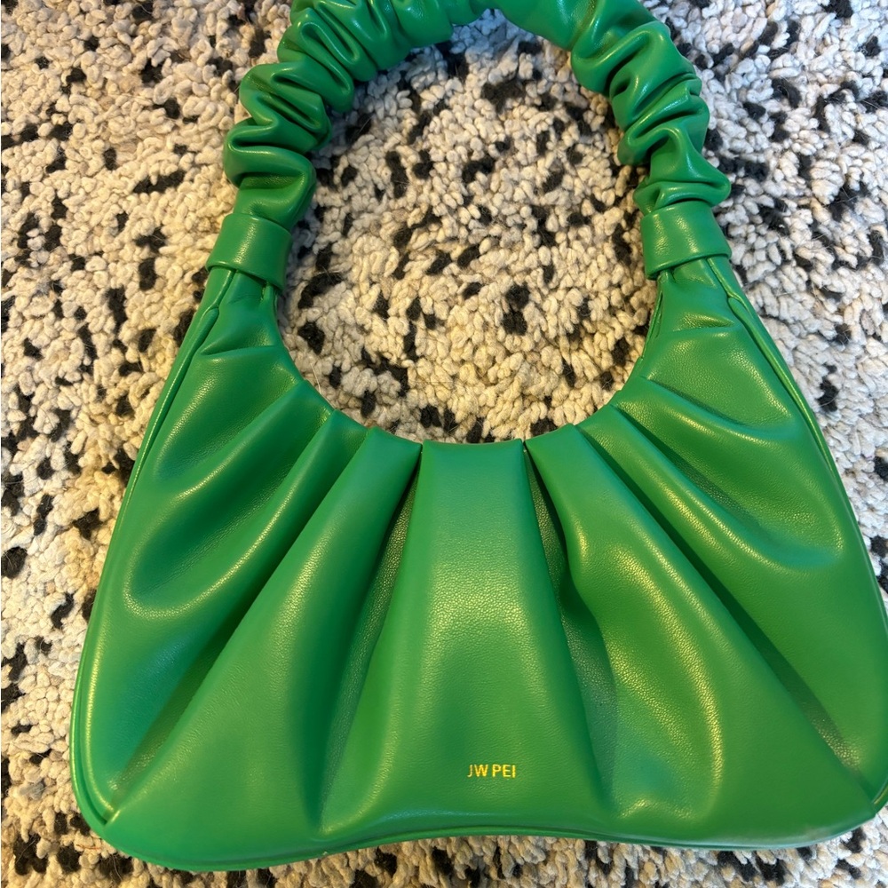 JW PEI Green Shoulder Bag with Ruched Design